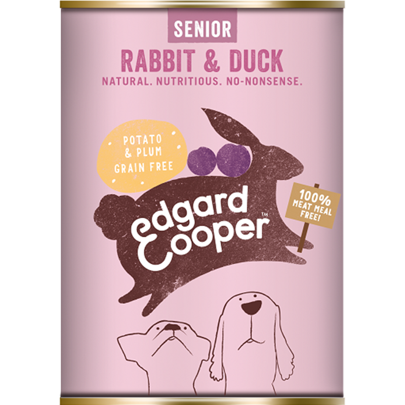 .Edgard & Cooper hond blik senior konijn/aard/pruim.